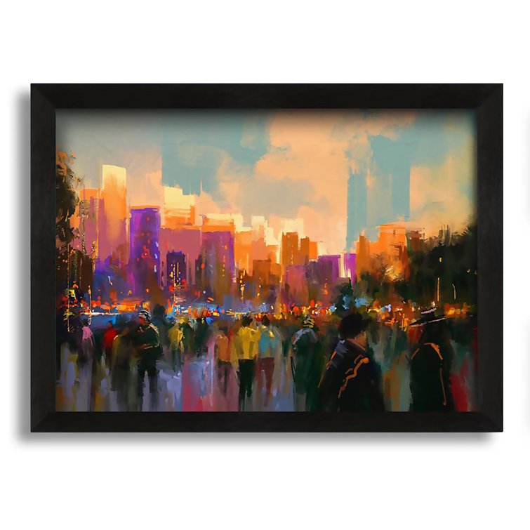 Latitude Run Crowds In The Streets Framed Print Picture Frame